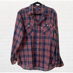 VINTAGE 80s Levi’s plaid print button down shirt